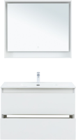 Мебель для ванной комнаты Aquanet Милан 100 подвесная, белая глянцевая