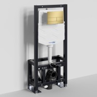 Система инсталляции для унитазов Wasserkraft Dill 61TLT.010.ME.MG04 с кнопкой смыва матовое золото