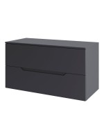 Тумба с раковиной Orange Line 100 подвесная, 2 ящика, матовый графит с раковиной B07-500W