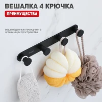 Крючок для ванной комнаты Raglo R300.054.06, черный Крючок для ванной комнаты Raglo R300.054.06, черный