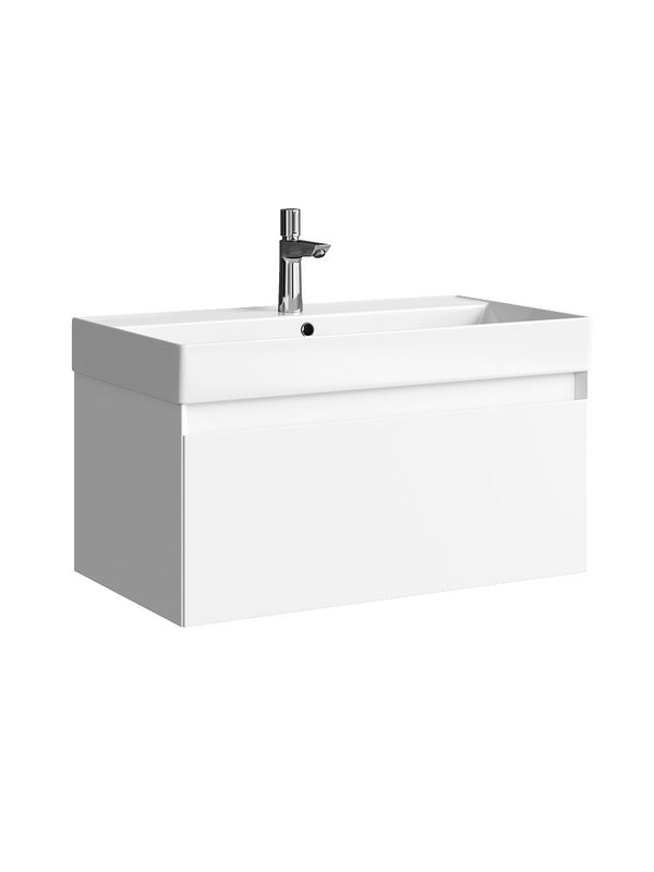 Тумба с раковиной Aqwella 5 stars Geometria 80 подвесная, 1 ящик, белая