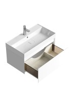 Тумба с раковиной Aqwella 5 stars Geometria 80 подвесная, 1 ящик, белая