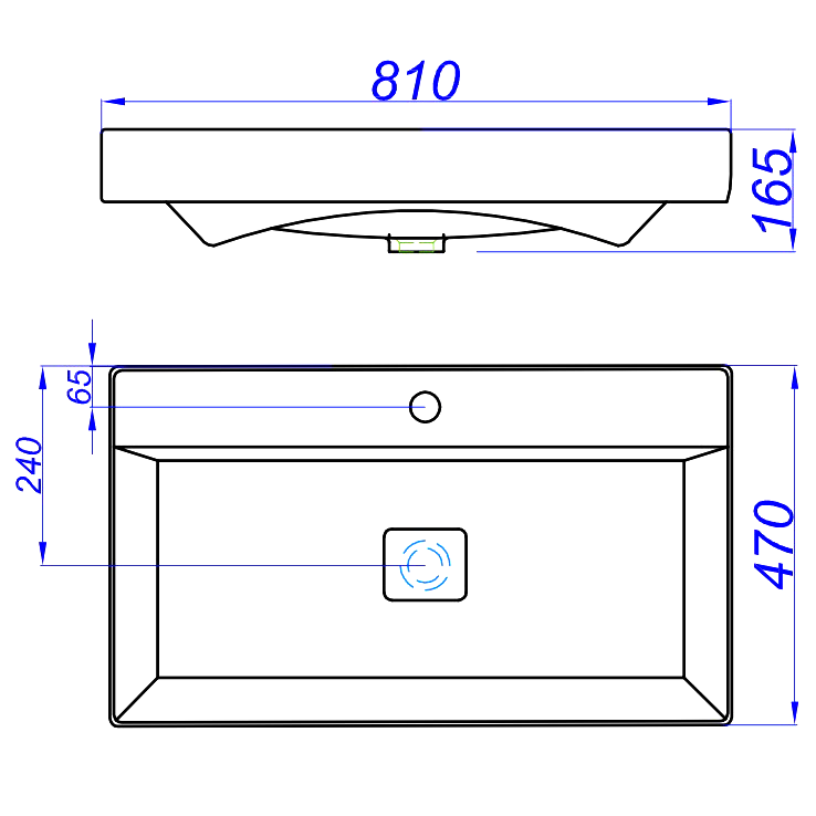 Тумба с раковиной Aqwella 5 stars Geometria 80 подвесная, 1 ящик, белая