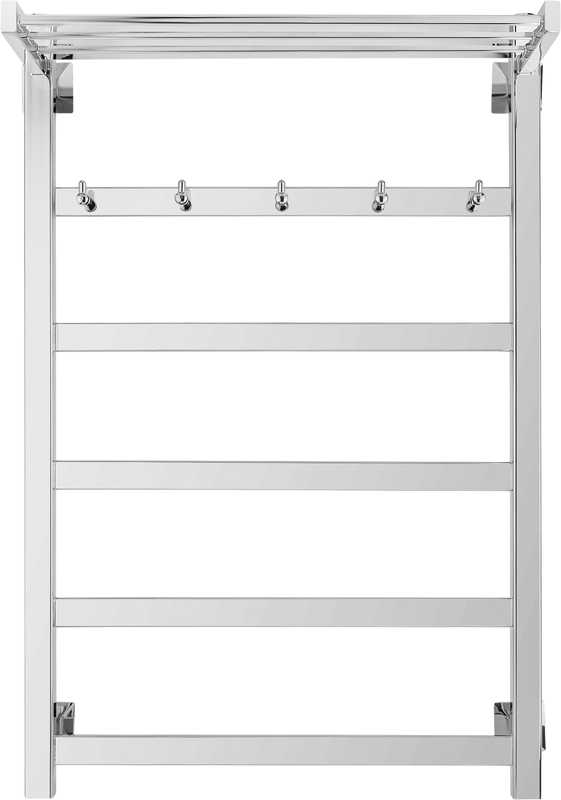 Полотенцесушитель водяной Secado Корсико 1 КСП 80х50 80x55 см, хром, лесенка, с полкой