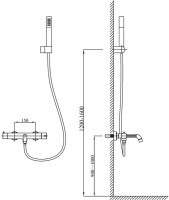 Смеситель для ванны с душем AltroBagno Unione AltroBagnoUnione0221MB матовый черный