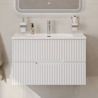 Тумба с раковиной Cezares Duet 80 bianco lucido, раковина белая CZR-8095-80