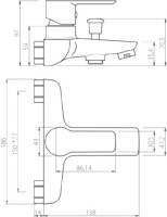 Смеситель для ванны с душем Damixa Origin Elegance 841000000
