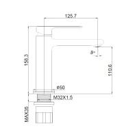 Смеситель для раковины Maretti Турин-ГР TR32RF323, графит