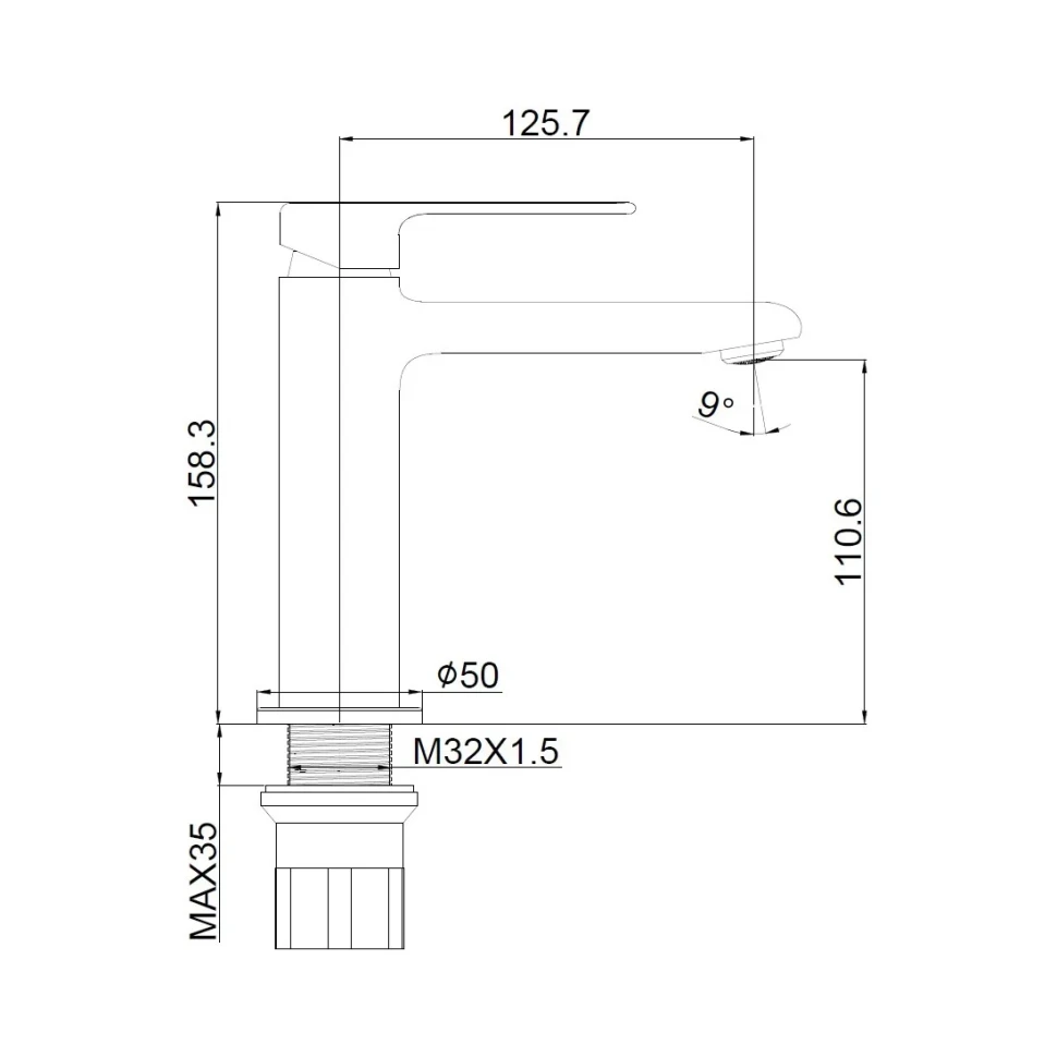 Смеситель для раковины Maretti Турин-ГР TR32RF323, графит