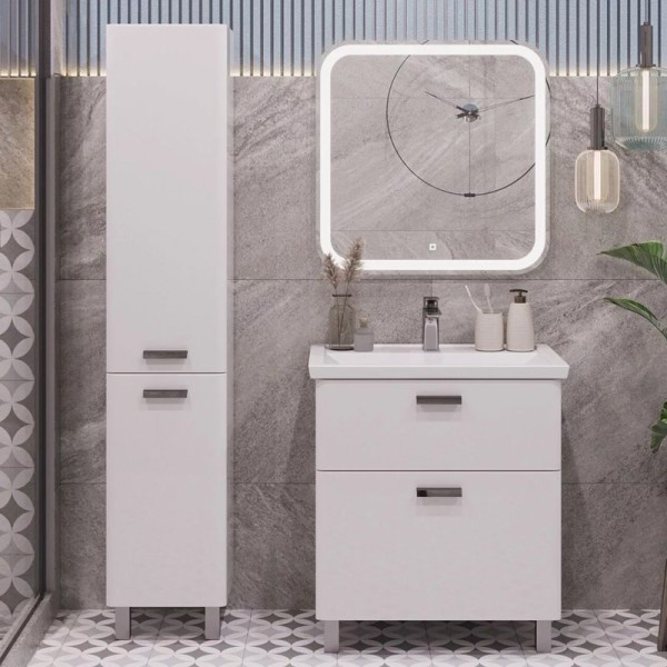 Мебель для ванной комнаты SanStar Gretta 60 напольная, белая, раковина Kirovit Фостер 60