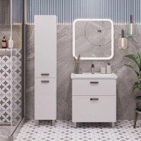 Мебель для ванной комнаты SanStar Gretta 60 напольная, белая, раковина Kirovit Фостер 60