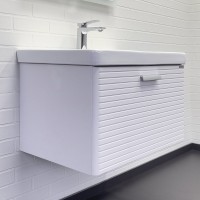 Тумба с раковиной Comforty Танжер 70П подвесная, матовая белая