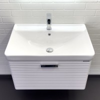 Тумба с раковиной Comforty Танжер 70П подвесная, матовая белая