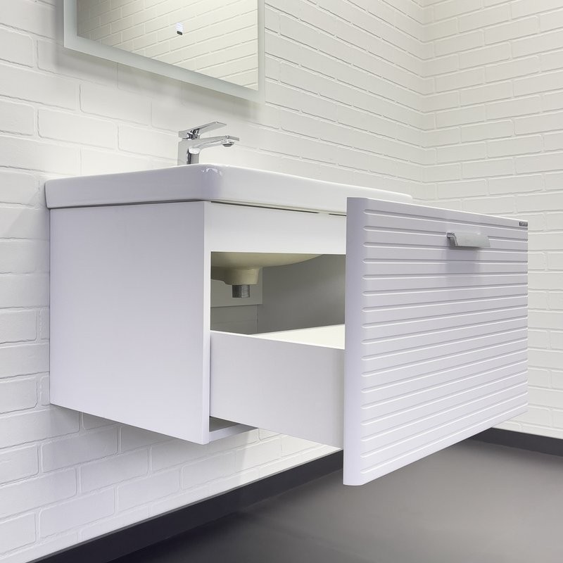 Тумба с раковиной Comforty Танжер 70П подвесная, матовая белая