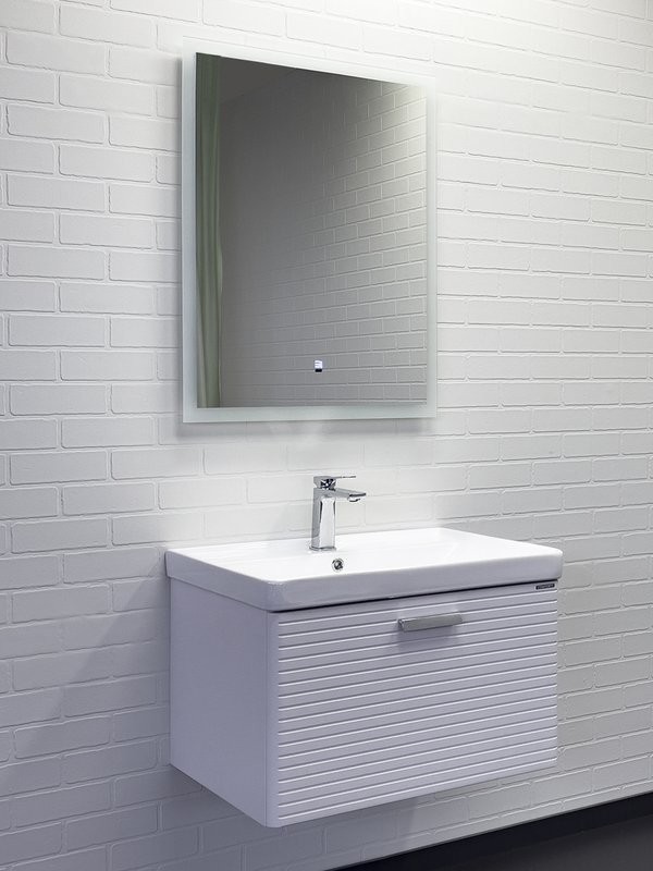 Тумба с раковиной Comforty Танжер 70П подвесная, матовая белая