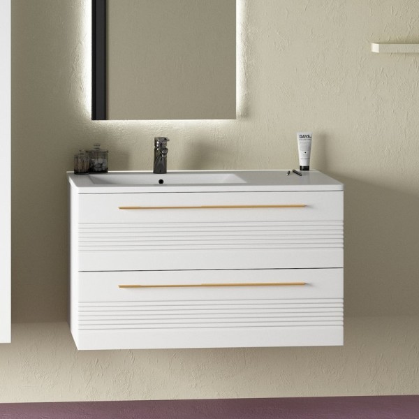 Тумба под раковину Sanvit Соната 2-90 L 2 ящика, белая