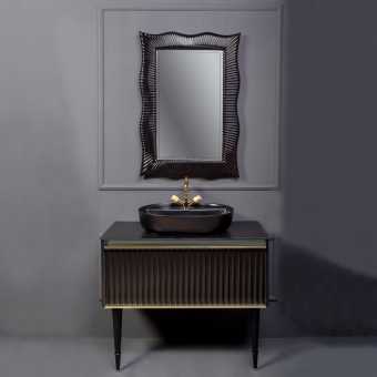 Мебель для ванной Armadi Art Vallessi Avangarde Canale 100 черная, с накладной раковиной
