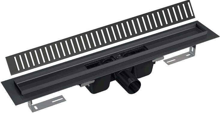 Душевой трап (лоток) AlcaPlast APZ1BLACK 75 см с решеткой