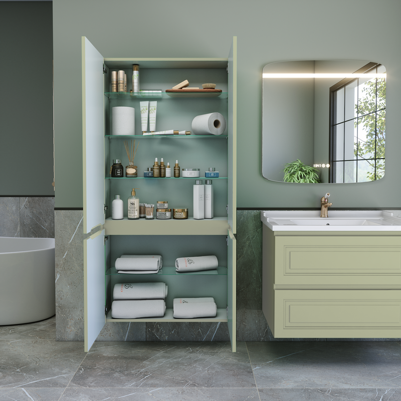 Шкаф-пенал для ванной Caprigo Wales 80 фисташка