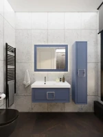 Зеркало La Fenice Cubo 80х60, синее матовое