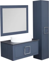 Зеркало La Fenice Cubo 80х60, синее матовое