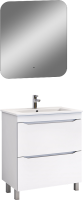 Мебель для ванной комнаты Vigo Grani 60 напольная, 2 ящика, белая, зеркало DIWO Кострома