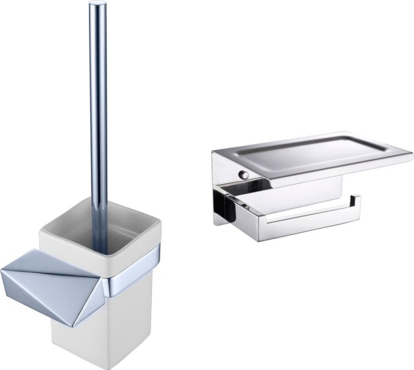 Набор Ершик Boheme New Venturo + Держатель 10311-CR с полкой для телефона