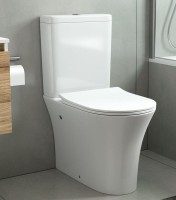Унитаз-компакт напольный Bauedge Bau Spectrum LUX безободковый, с микролифтом, белый
