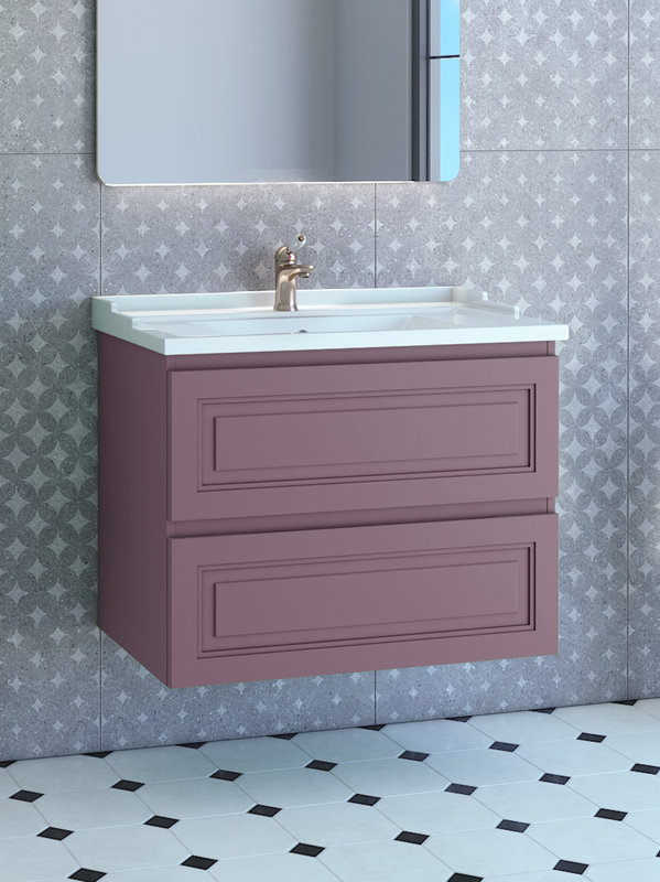 Тумба с раковиной Caprigo Wales Смальти 80 лиловая