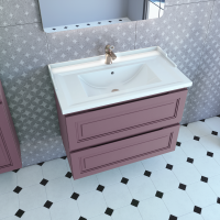 Тумба с раковиной Caprigo Wales Смальти 80 лиловая