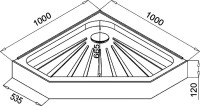 Поддон для душа Ceruttispa P101 100х100 см, белый
