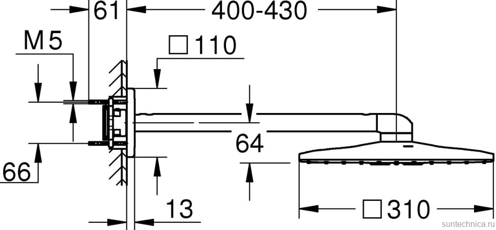 Верхний душ Grohe Rainshower SmartActive Cube 26479LS0