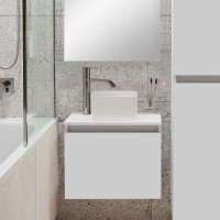 Тумба с раковиной Runo Бари 50 белая, раковина Uno 25