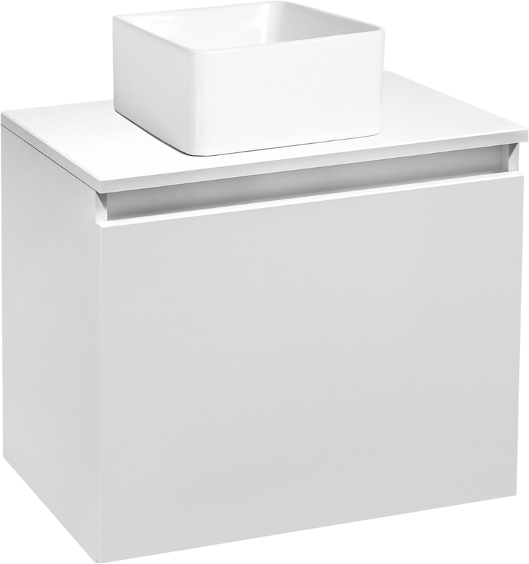 Тумба с раковиной Runo Бари 50 белая, раковина Uno 25