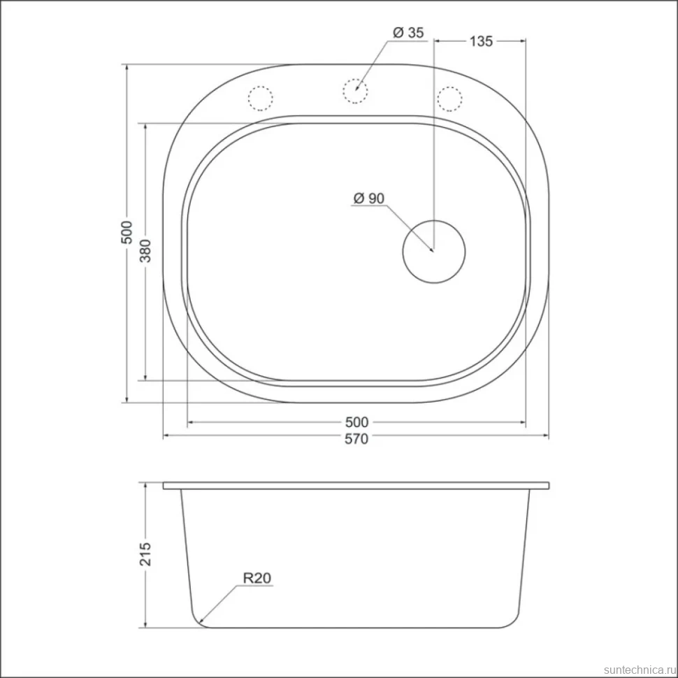 Мойка кухонная Emar Quartz EMQ-1570.C Агат
