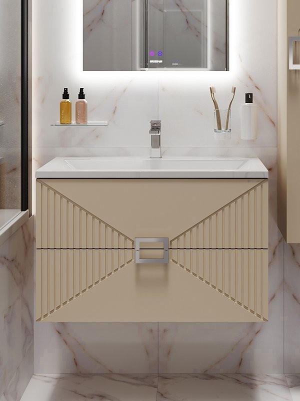 Тумба под раковину без столешницы Grossman Луксор 70 матовая бежевая