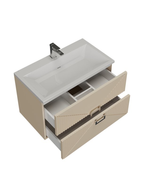 Тумба под раковину без столешницы Grossman Луксор 70 матовая бежевая