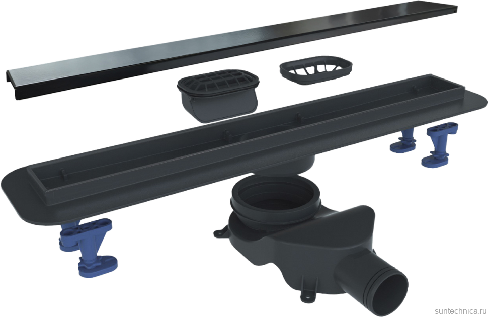 Душевой трап (лоток) BelBagno Luce BB-LD-LUCE-90-NERO 85 см, матовый черный