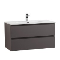 Тумба под раковину без столешницы BelBagno Kraft 100 подвесная, матовая темно-серая