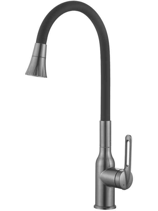 Смеситель для кухни Haiba HB42830-3 оружейная сталь, черный