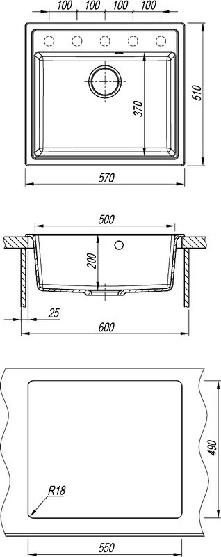 Мойка кухонная Dr. Gans Nika 570 терра