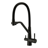 Смеситель для кухни Cersanit Живой (Vivo) 68218 с гибким изливом, матовый черный