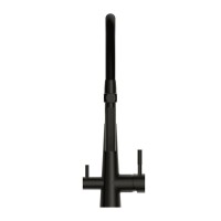 Смеситель для кухни Cersanit Живой (Vivo) 68218 с гибким изливом, матовый черный