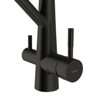 Смеситель для кухни Cersanit Живой (Vivo) 68218 с гибким изливом, матовый черный