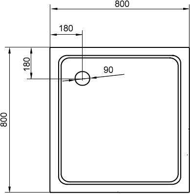 Поддон для душа Cezares Tray TRAY-A-A-80-15-W 80x80, с сифоном