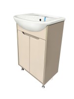 Тумба с раковиной Runo Эконова 60 напольная, какао-бежевая