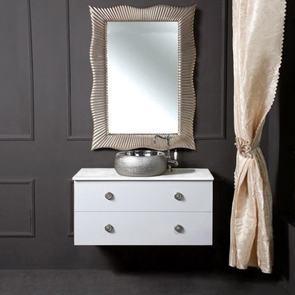 Мебель для ванной комнаты Armadi Art NeoArt 100 белая с ручками Satine хром