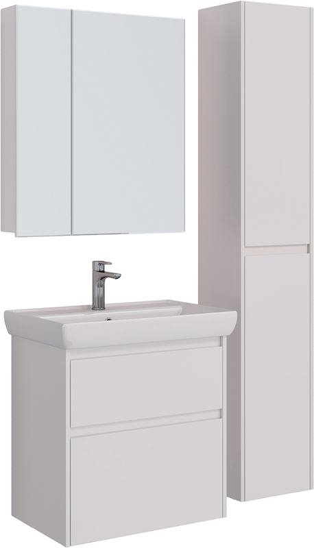 Мебель для ванной комнаты Lemark Combi 70 белая глянцевая