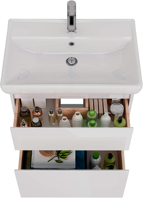 Мебель для ванной комнаты Lemark Combi 70 белая глянцевая