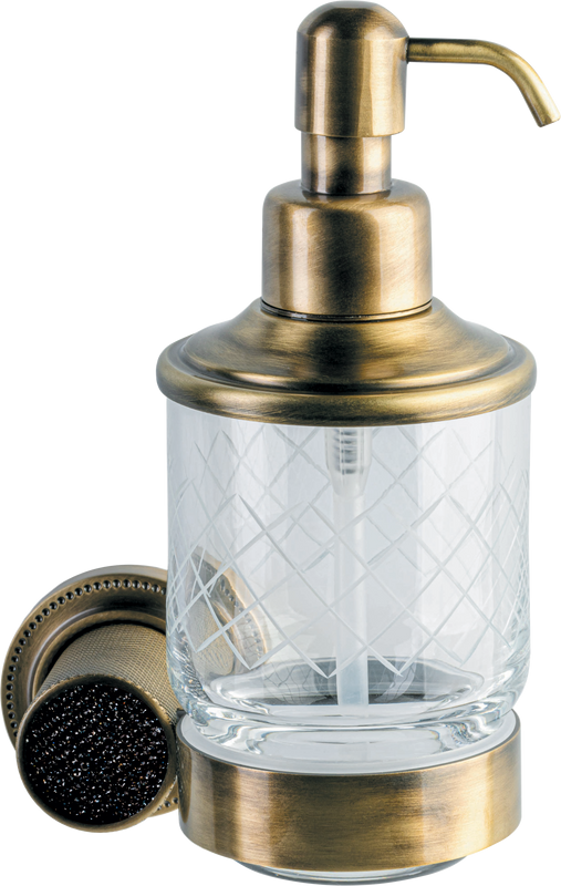 Дозатор Boheme Royal Cristal Black Br подвесной, бронза